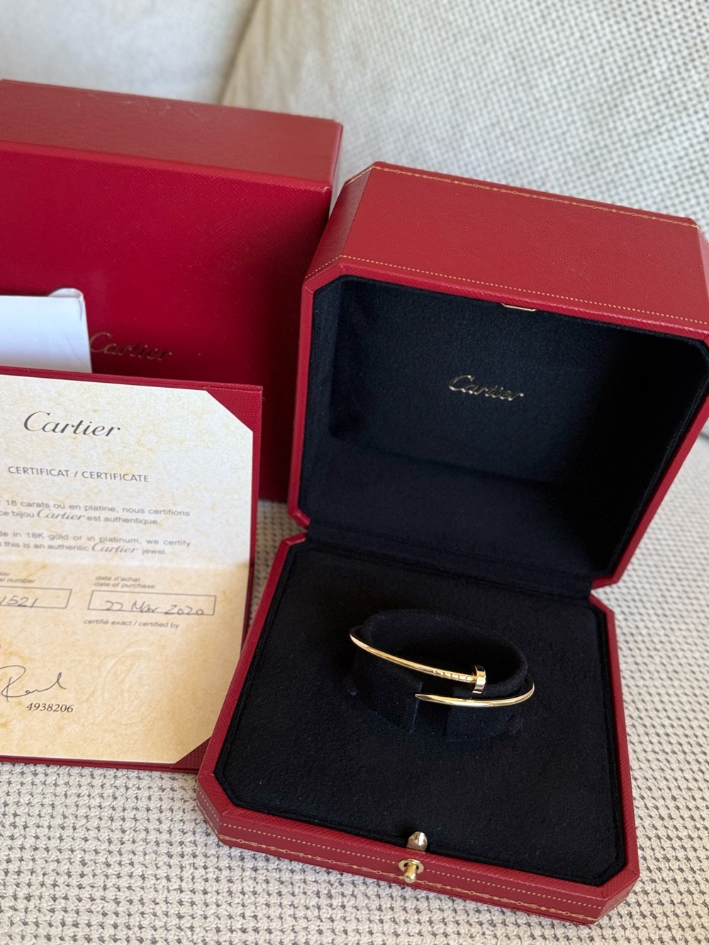 Authentic Cartier JUSTE UN CLOU BRACELET, SMALL MODEL